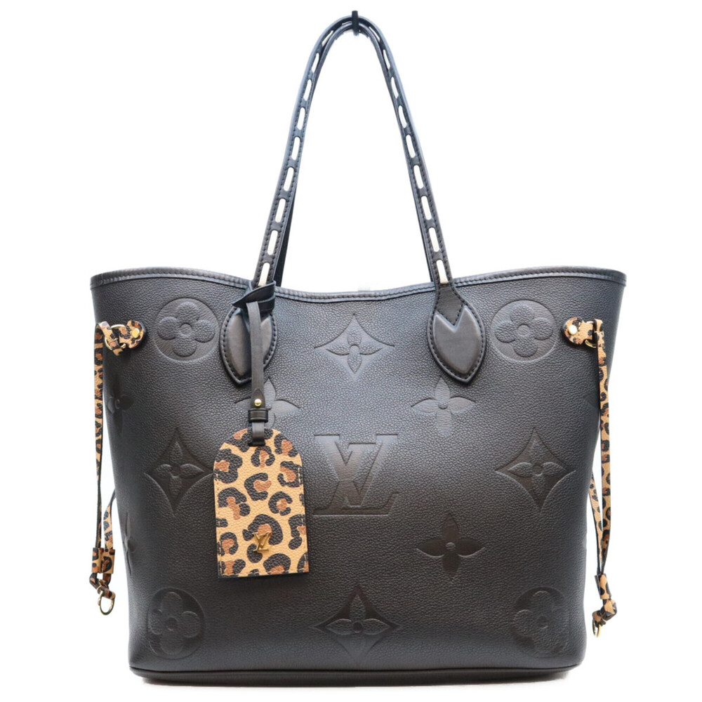 LOUIS VUITTON M45856 Empreinte Wild at Heart Neverfull MM Tote Bag, Black wit...